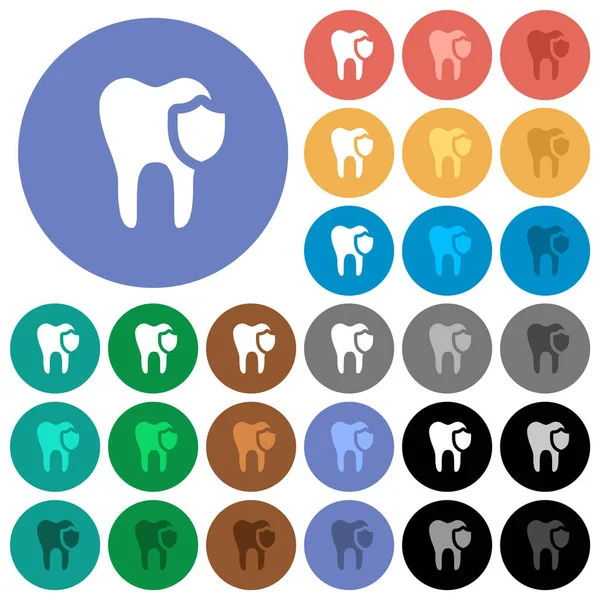 Dental Protection Multi Colored Flat Icons Backgrounds Included White Light — ストックベクタ