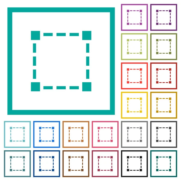 Auswahlwerkzeug Einfarbige Flache Symbole Mit Quadrantenrahmen Auf Weißem Hintergrund — Stockvektor