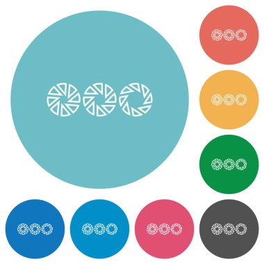 Düz beyaz simgeleri yuvarlak renk arkaplanlarına göre açıklık boyutu olarak ayarla