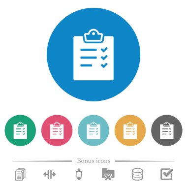 Görev listesi yuvarlak renk arkaplanındaki düz beyaz simgeleri değiştirin. 6 bonus simgesi dahil.