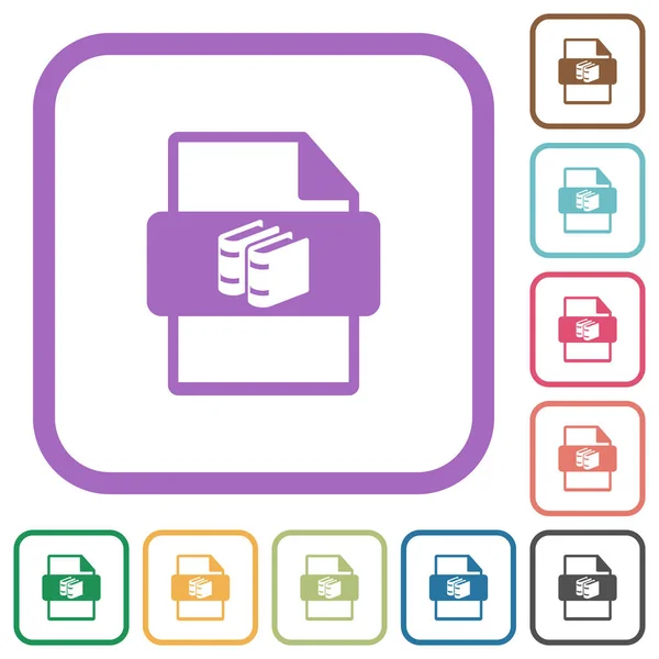 ファイルタイプを予約する白い背景にカラー丸みを帯びた正方形のフレームのシンプルなアイコン — ストックベクタ
