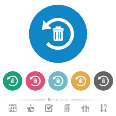 Yuvarlak renk arkaplanındaki düz beyaz simgeleri sil. 6 bonus simgesi dahil.