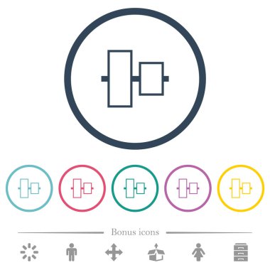 Yuvarlak çizgilerde merkezdeki düz renk simgelerine dikey hizala. 6 bonus simgesi dahil.