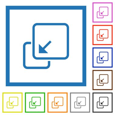 Öge anahatlarını beyaz arkaplanda kare çerçevelerde düz renk simgeleriyle çökert