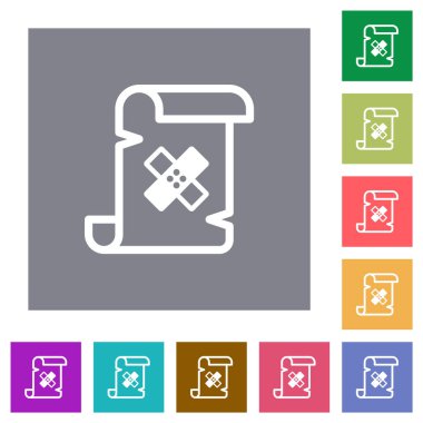 Basit renk kare arkaplan üzerindeki betik yaması düz simgeleri