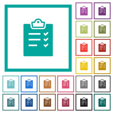 Görev listesi beyaz arkaplanda çeyrek çerçeve içeren düz renk simgelerini değiştir