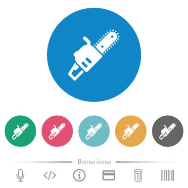 Zincirli düz beyaz simgeler, yuvarlak renkli arkaplanlar. 6 bonus simgesi dahil.