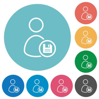 Kullanıcı hesabı ana hatlarını yuvarlak renk arkaplanlarına kaydet