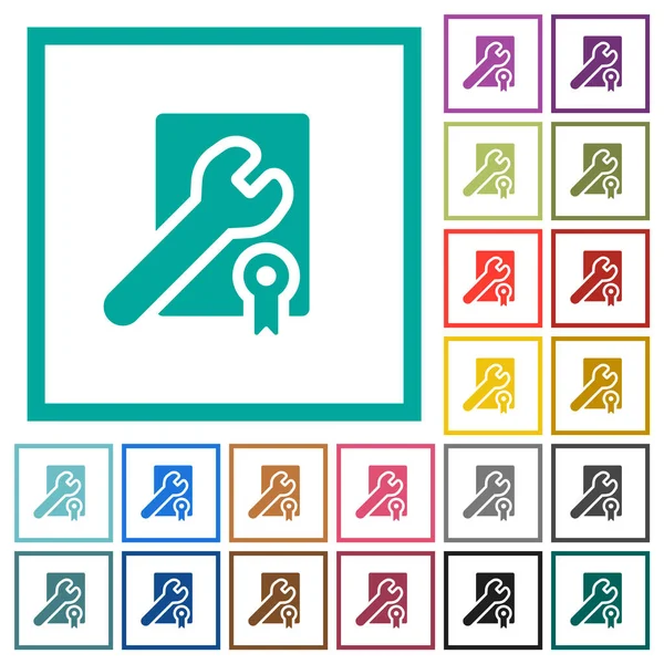 Award Winning Services Solid Flat Color Icons Quadrant Frames White — Stockový vektor