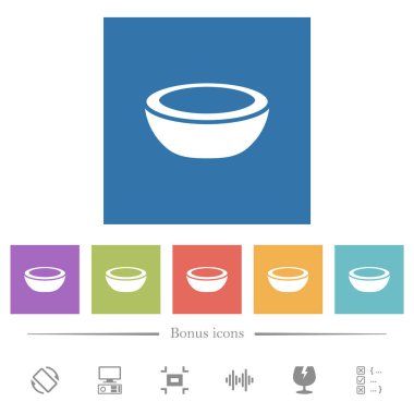 Kare arkaplanda düz beyaz simgeler. 6 bonus simgesi dahil.
