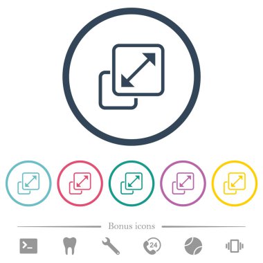 Öge ana hatlarını düz renkli simgelerle yuvarlak hatlarla yeniden boyutlandır. 6 bonus simgesi dahil.