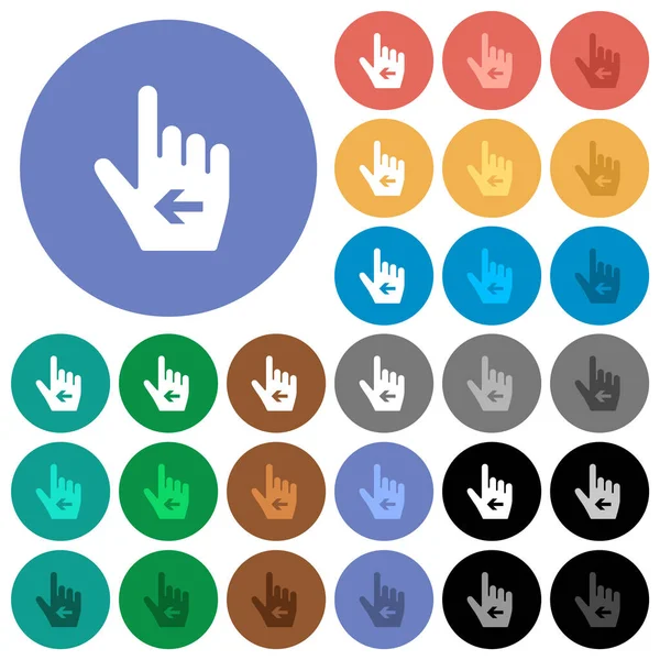 Hand Cursor Left Solid Multi Colored Flat Icons Backgrounds Included — Stok Vektör