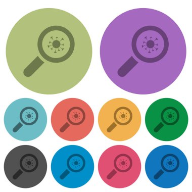 Covid inspection darker flat icons on color round background