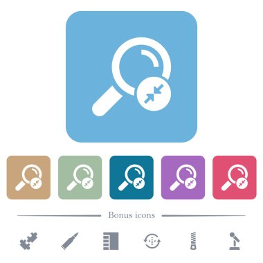 Arama sonuçlarına göre beyaz düz simgeler yuvarlak kare arkaplanlarda. 6 bonus simgesi dahil