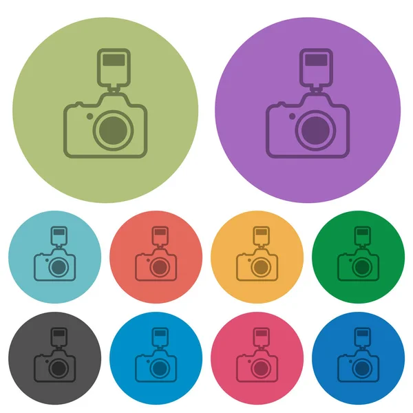 Camera Flash Outline Darker Flat Icons Color Background — Stockový vektor