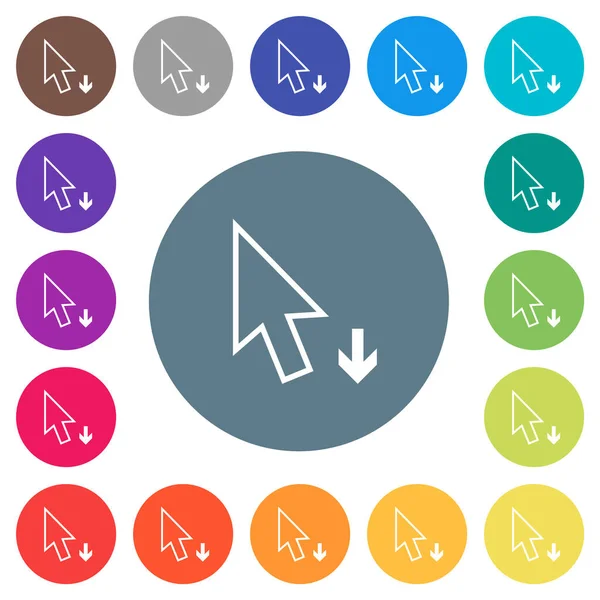 Arrow Cursor Outline Flat White Icons Color Backgrounds Background Color — Vector de stock