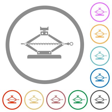 Beyaz arkaplanda yuvarlak çizgilerde kriko düz renk simgeleri