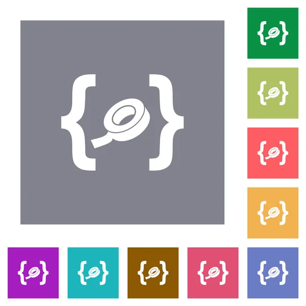Software Patch Flat Icons Simple Color Square Backgrounds — Image vectorielle