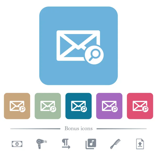 Find Mail White Flat Icons Color Rounded Square Backgrounds Bonus — Stockvektor
