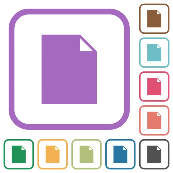 Empty Document Sheet Solid Simple Icons Color Rounded Square Frames — Stok Vektör
