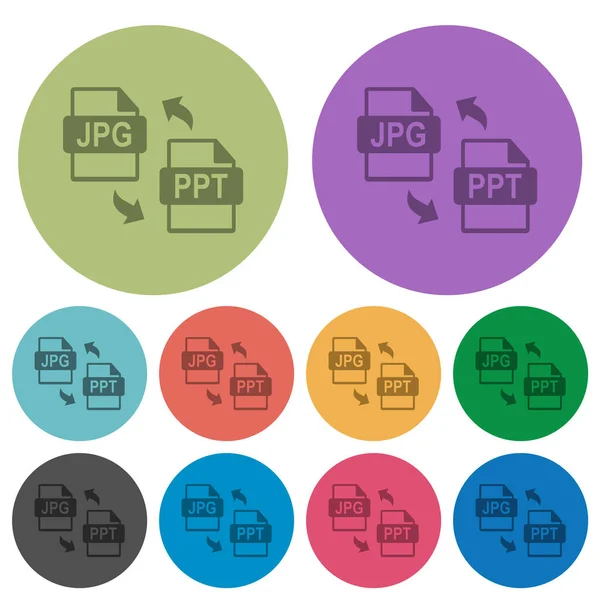 Jpg Ppt File Conversion Darker Flat Icons Color Background — Stockvektor