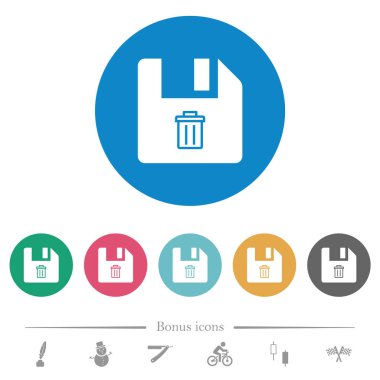 Yuvarlak renk arkaplanındaki düz beyaz simgeleri sil. 6 bonus simgesi dahil.