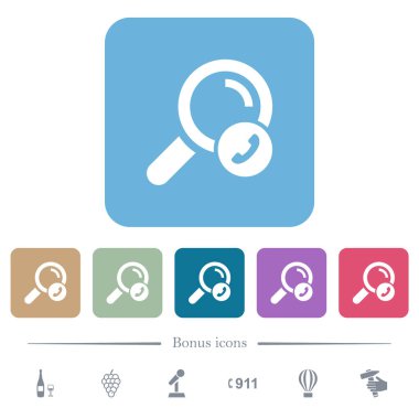 Renkli yuvarlak kare arkaplan üzerinde beyaz düz simgeler ara. 6 bonus simgesi dahil