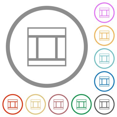 Beyaz arkaplanda yuvarlak anahatlarda düz renk simgeleri olan üç sütunlu web düzeni