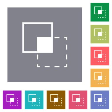 Basit renk kare arkaplan üzerindeki maskeli araç simgeleri kırpılıyor