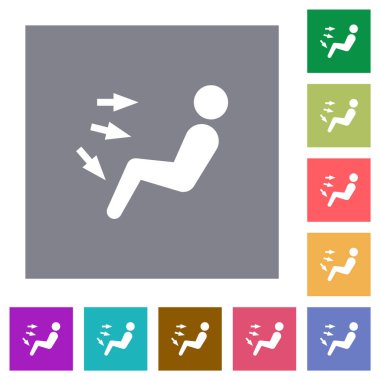 Basit renk kare arkaplan üzerindeki tüm düz simgeler araba hava akışı yönüne yönelir