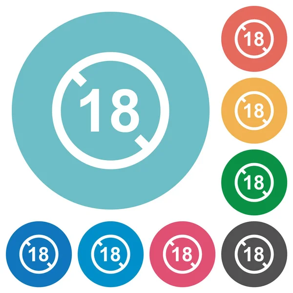 Yuvarlak renk arkaplanlarında 18 bembeyaz simgenin altına izin verilmiyor