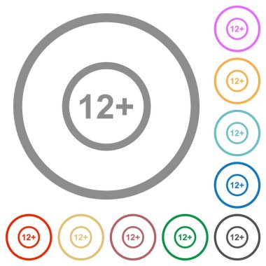 Beyaz arkaplanda yuvarlak çizgilerde sadece düz renk simgelerine izin verilir