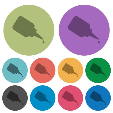 Renk arkaplanı üzerinde süper yapıştırıcı koyu düz simgeler