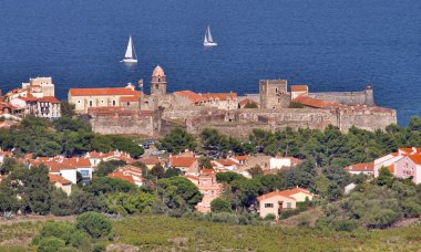 Collioure, Mediterranean Sea coast clipart