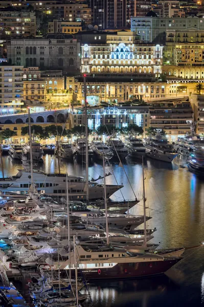 Porto de Mônaco à noite — Fotografia de Stock