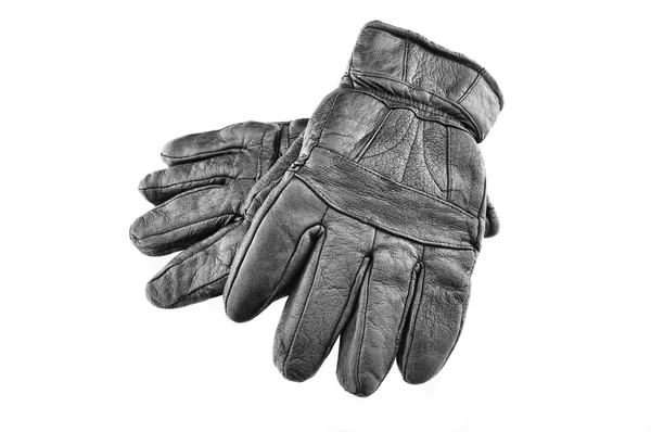 Czarna skóra rąk rękawice ochronne — Zdjęcie stockowe