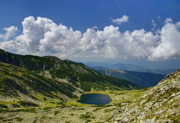 Alpine lake in mountain