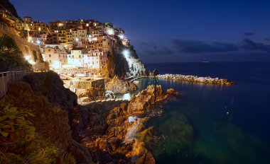 Cinque Terre coast at night