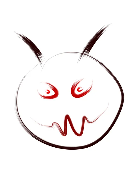 Evil smiley gezicht schets — Stockvector