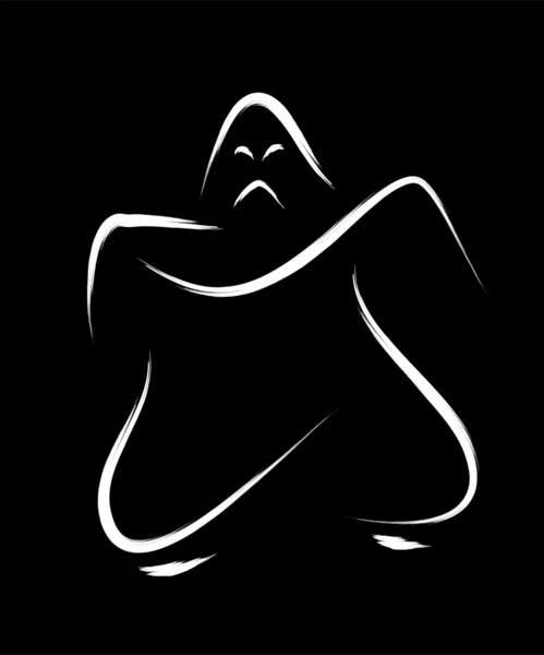 Scary ghost sketch — Stock Vector