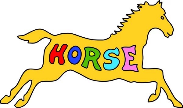 Dibujos animados de garabatos de caballo ilustración — Archivo Imágenes Vectoriales