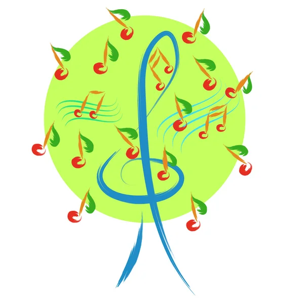 Albero musicale — Vettoriale Stock