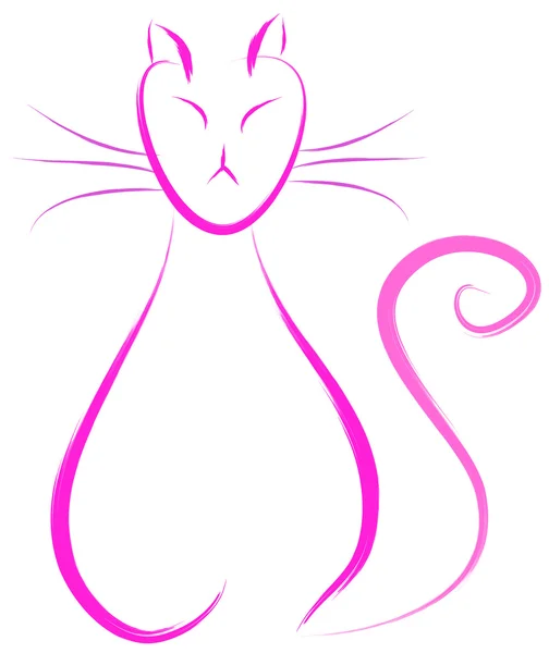 Gato rosa — Archivo Imágenes Vectoriales