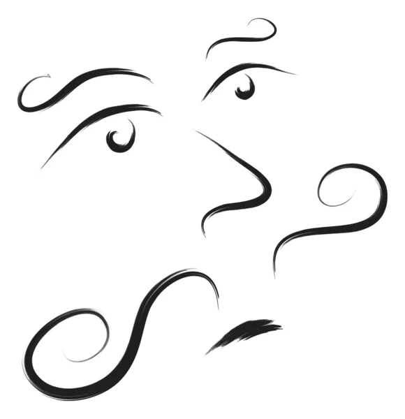 Hombre cara con bigote — Vector de stock