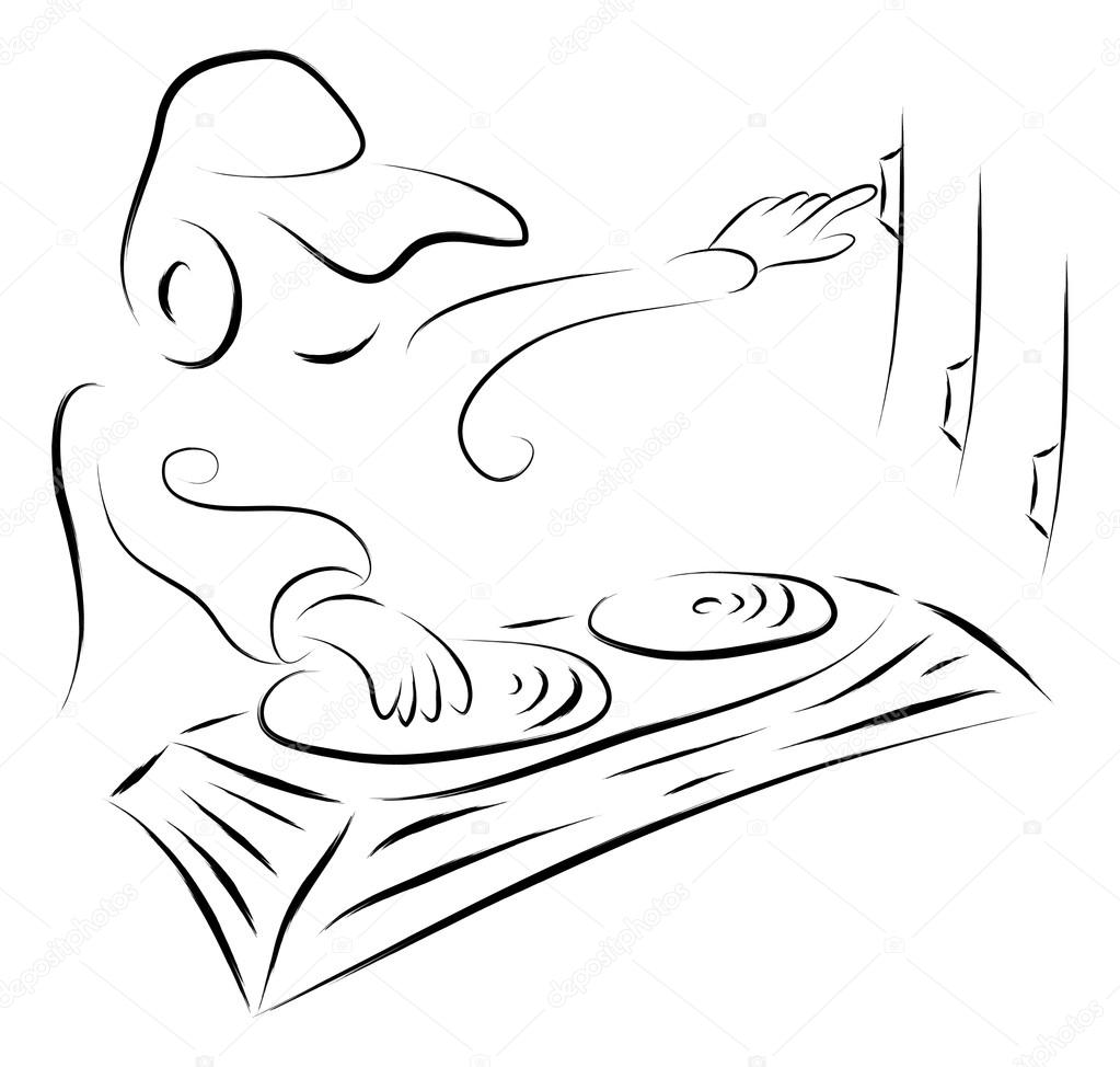 Music dj abstract sketch illustration