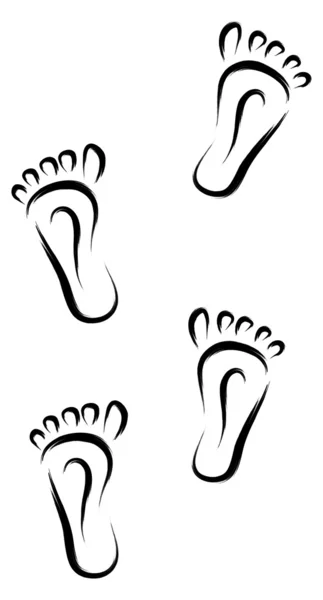 Tracce di piedi — Vettoriale Stock