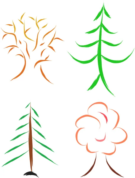 Tree set — Stock Vector