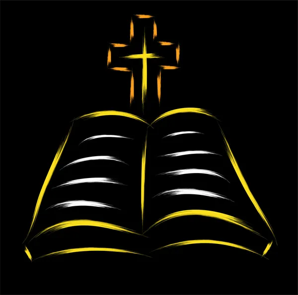 Biblia y Cruz — Archivo Imágenes Vectoriales
