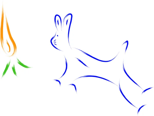 Lapin et carotte — Image vectorielle