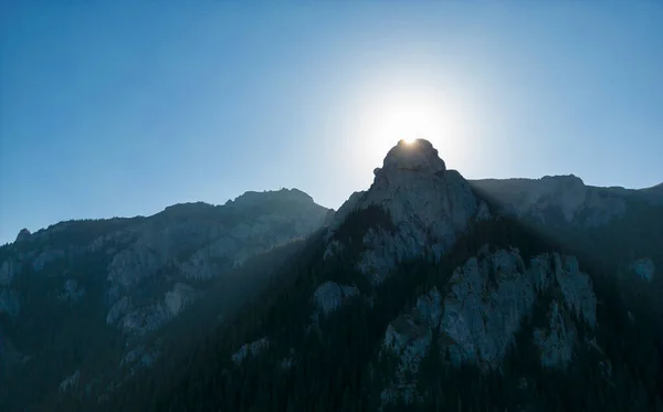 Unik Antenn Utsikt Över Ceahlau Berg Rumänien — Stockfoto